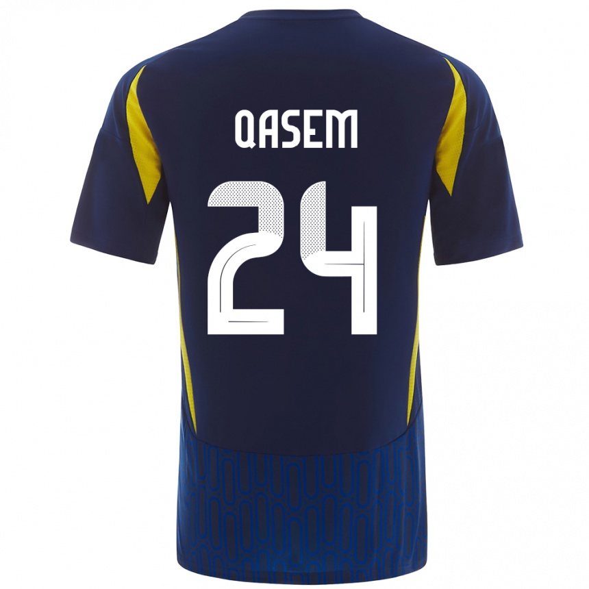 Kids Football Mohammed Qasem #24 Blue Yellow Away Jersey 2024/25 T-Shirt Canada