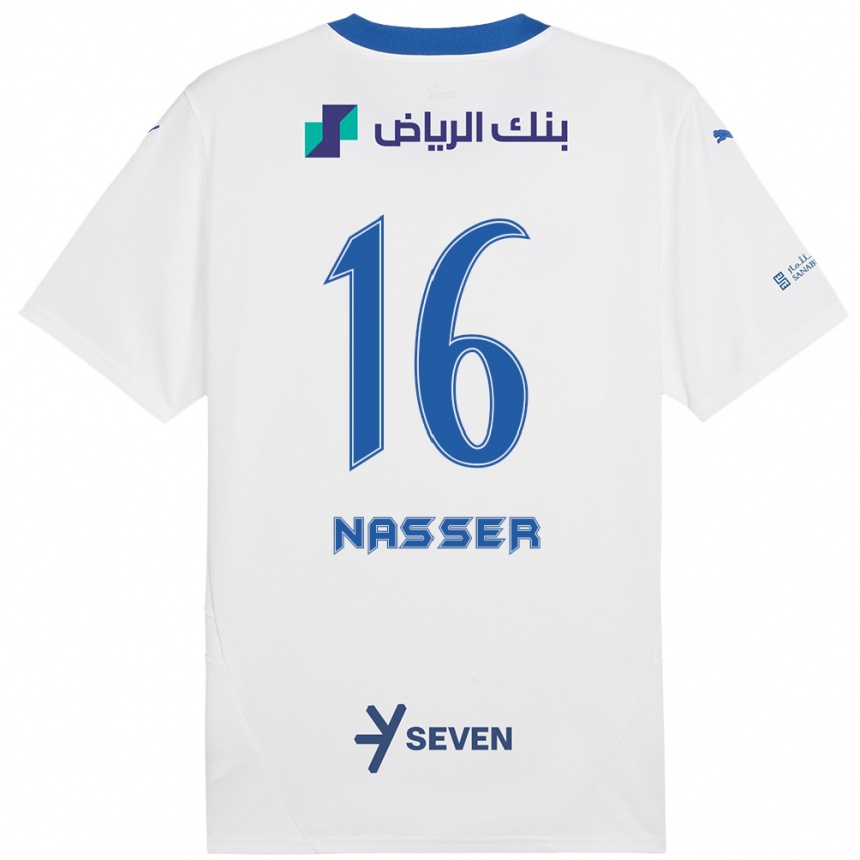 Kids Football Nasser Al-Dawsari #16 White Blue Away Jersey 2024/25 T-Shirt Canada