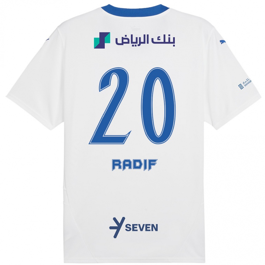 Kids Football Abdullah Radif #20 White Blue Away Jersey 2024/25 T-Shirt Canada