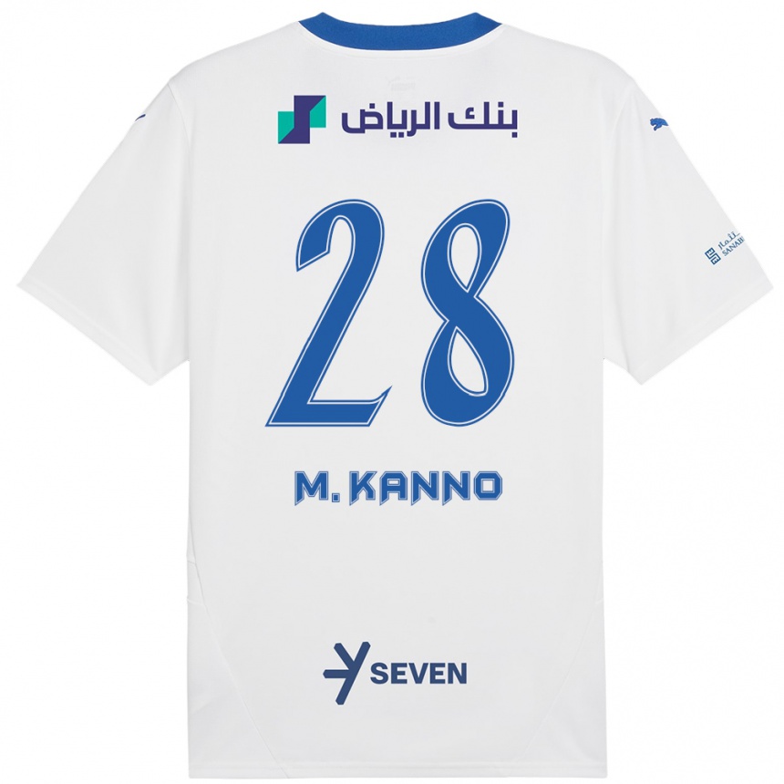 Kids Football Mohamed Kanno #28 White Blue Away Jersey 2024/25 T-Shirt Canada