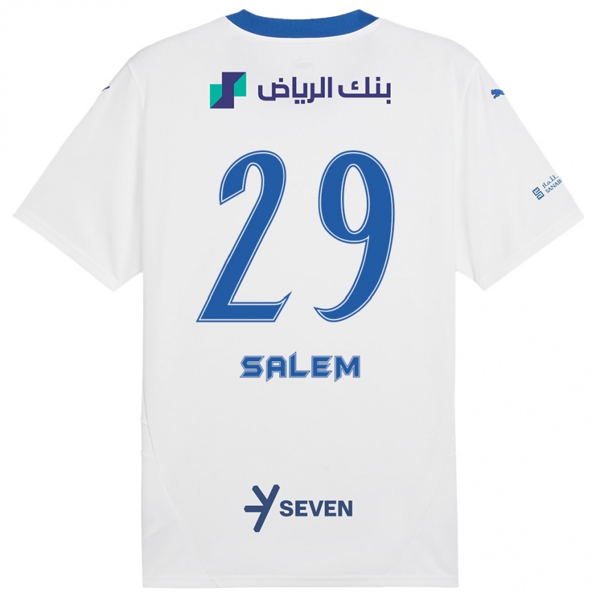 Kids Football Salem Al-Dawsari #29 White Blue Away Jersey 2024/25 T-Shirt Canada