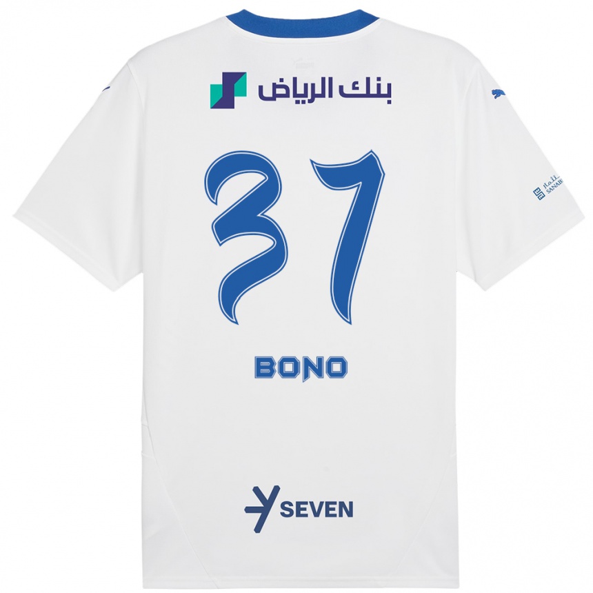 Kids Football Bono #37 White Blue Away Jersey 2024/25 T-Shirt Canada