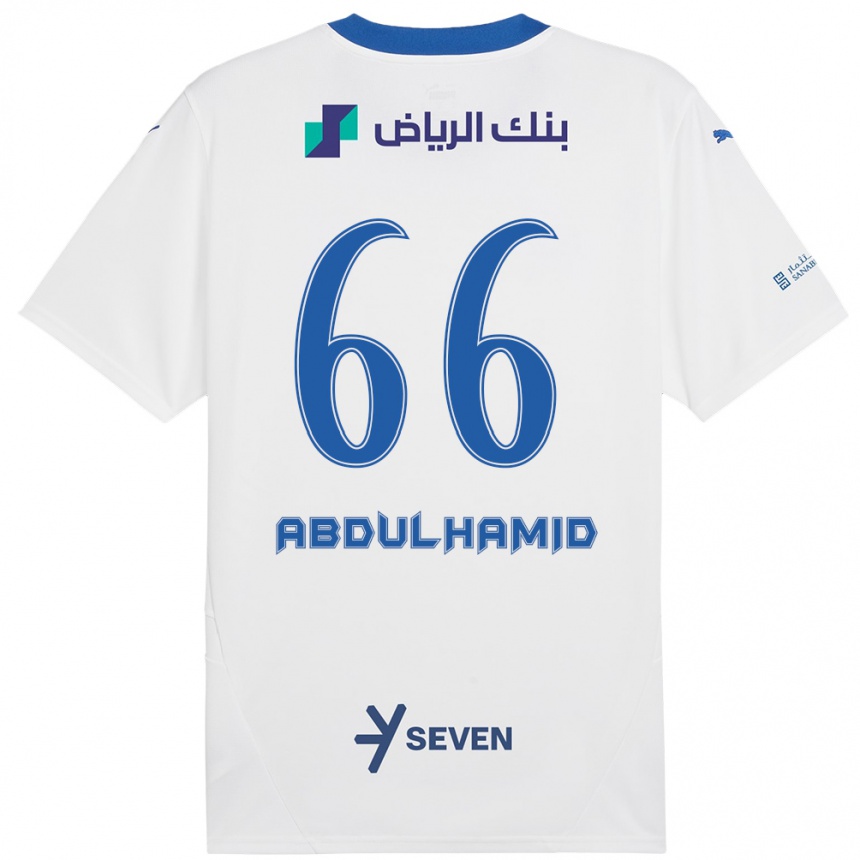 Kids Football Saud Abdulhamid #66 White Blue Away Jersey 2024/25 T-Shirt Canada