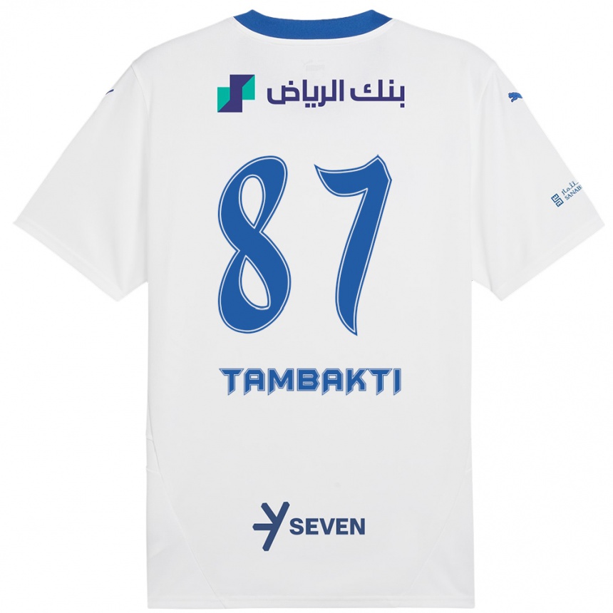 Kids Football Hassan Tambakti #87 White Blue Away Jersey 2024/25 T-Shirt Canada