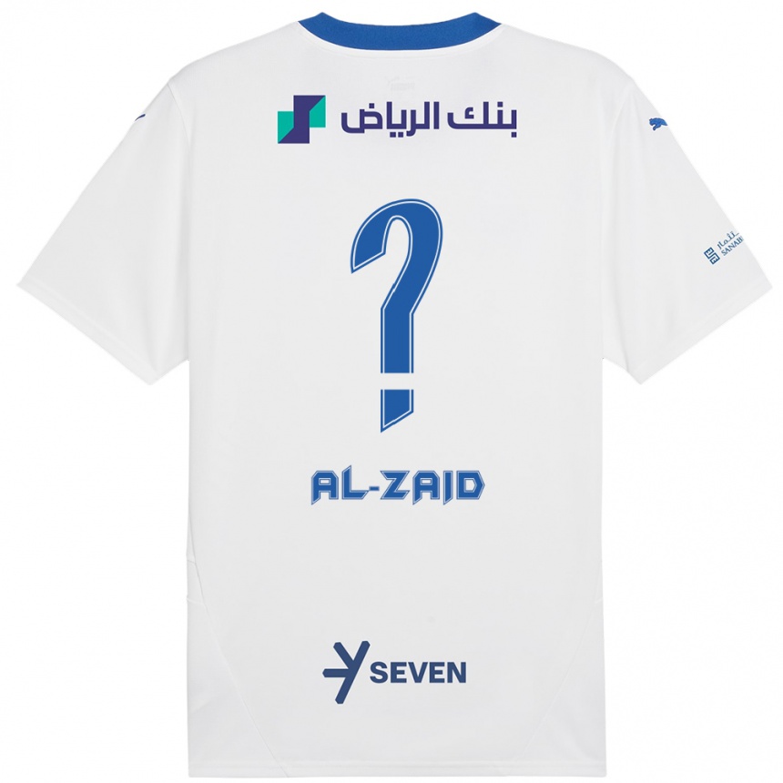 Kids Football Suhayb Al-Zaid #0 White Blue Away Jersey 2024/25 T-Shirt Canada