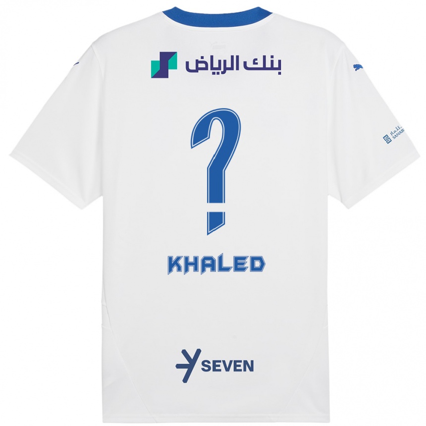 Kids Football Saad Khaled #0 White Blue Away Jersey 2024/25 T-Shirt Canada