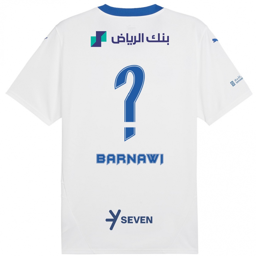 Kids Football Abdulsalam Barnawi #0 White Blue Away Jersey 2024/25 T-Shirt Canada