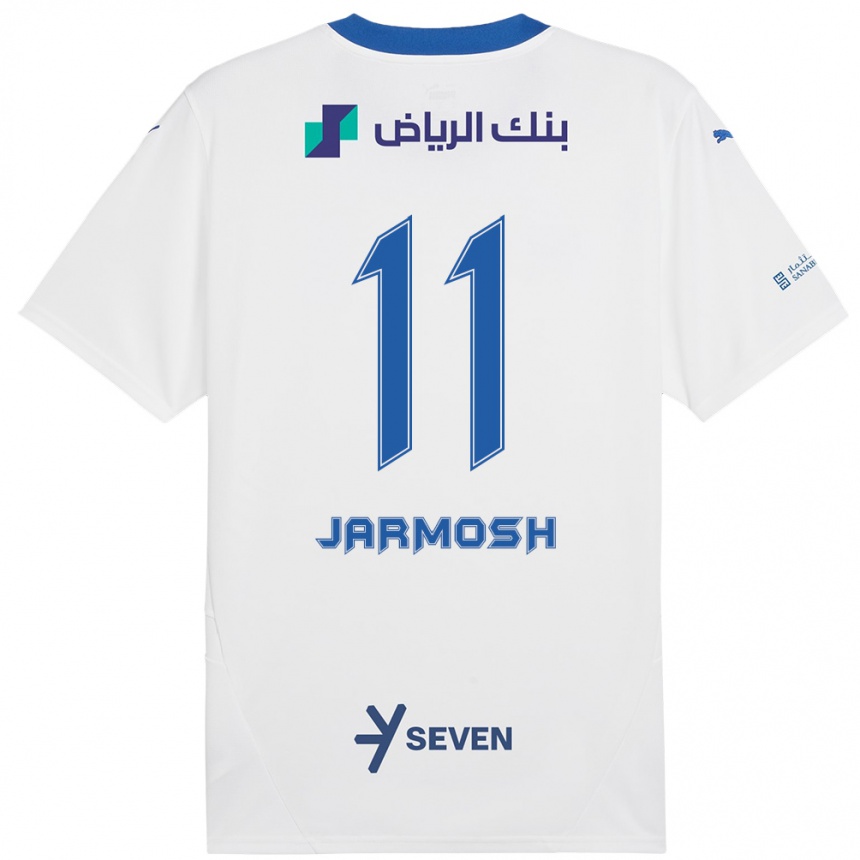 Kids Football Abdulaziz Jarmosh #11 White Blue Away Jersey 2024/25 T-Shirt Canada