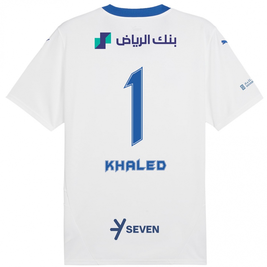 Kids Football Nawal Khaled #1 White Blue Away Jersey 2024/25 T-Shirt Canada