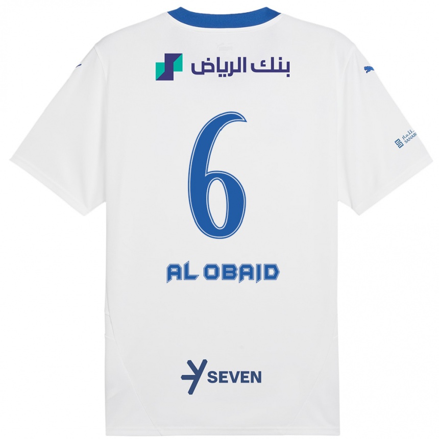 Kids Football Lulu Al-Obaid #6 White Blue Away Jersey 2024/25 T-Shirt Canada