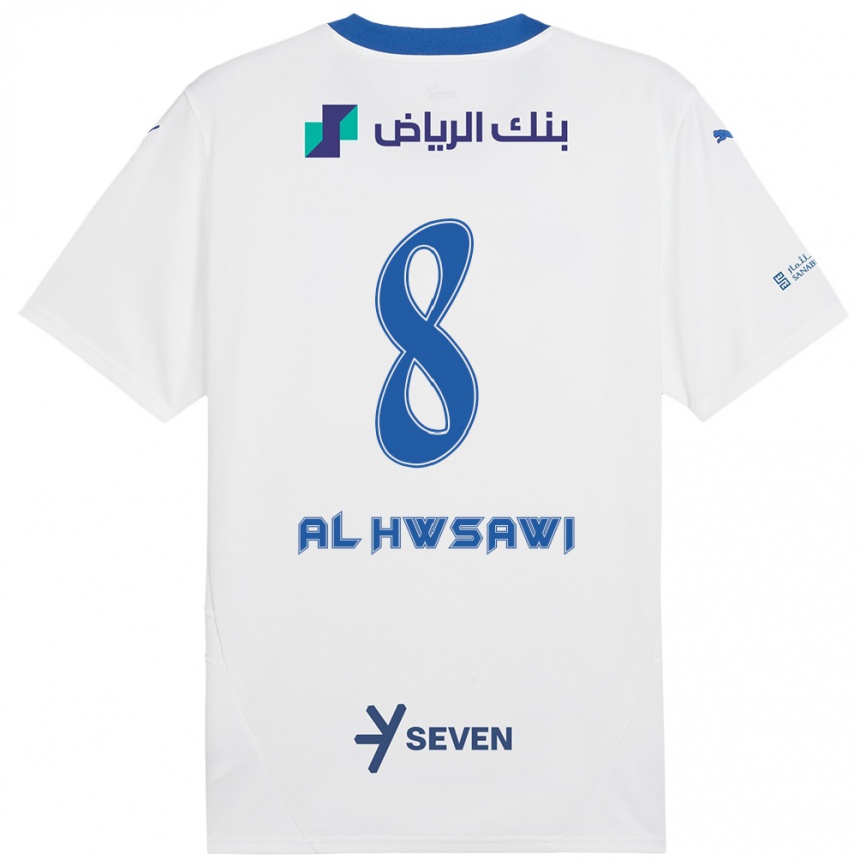 Kids Football Al Bandari Al-Hwsawi #8 White Blue Away Jersey 2024/25 T-Shirt Canada