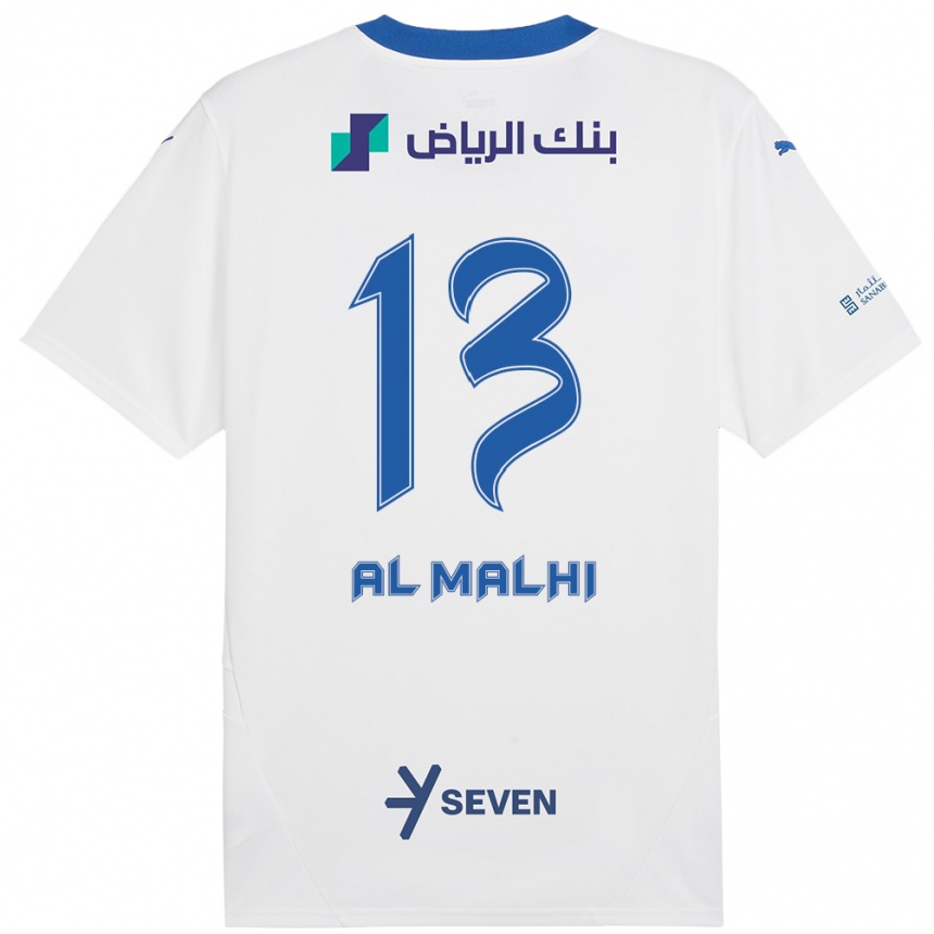 Kids Football Al Muhra Al-Malhi #13 White Blue Away Jersey 2024/25 T-Shirt Canada