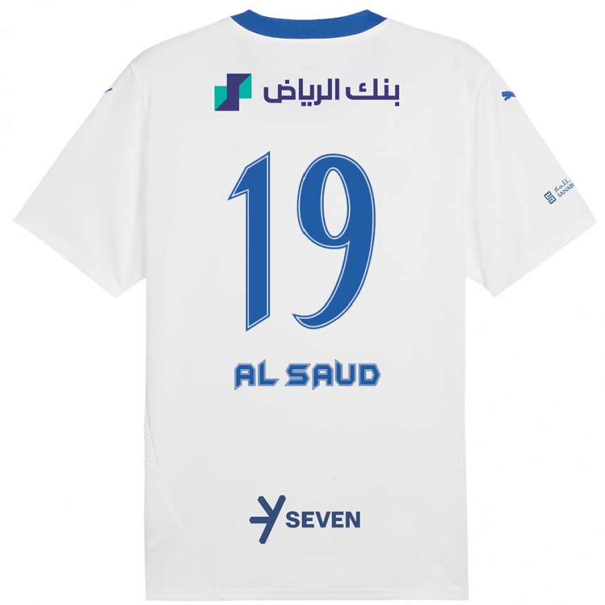 Kids Football Manal Al Saud #19 White Blue Away Jersey 2024/25 T-Shirt Canada