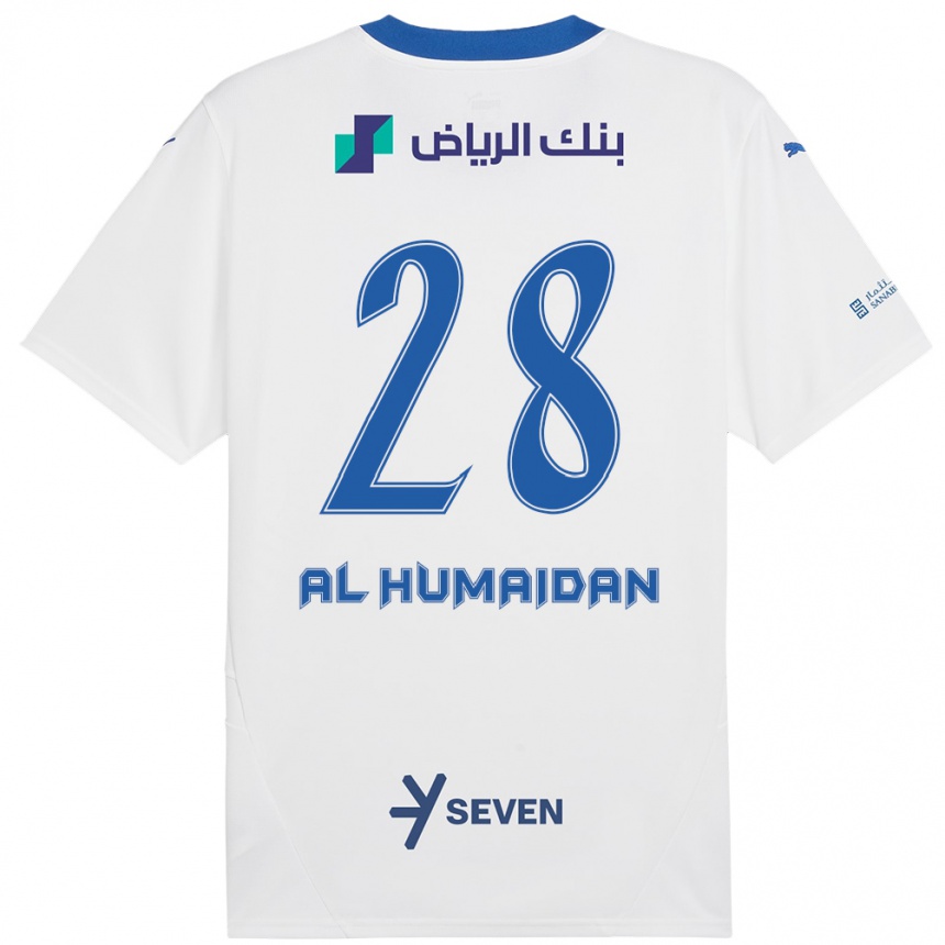 Kids Football Fay Al-Humaidan #28 White Blue Away Jersey 2024/25 T-Shirt Canada