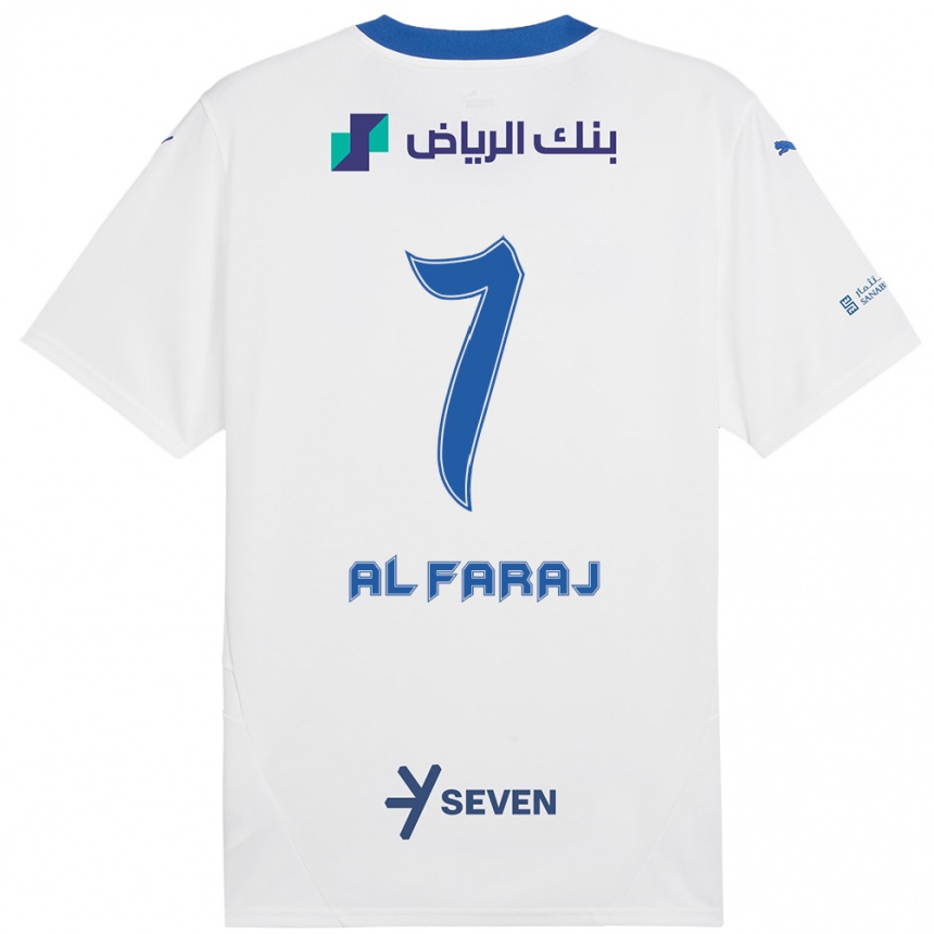 Kids Football Salman Al-Faraj #7 White Blue Away Jersey 2024/25 T-Shirt Canada