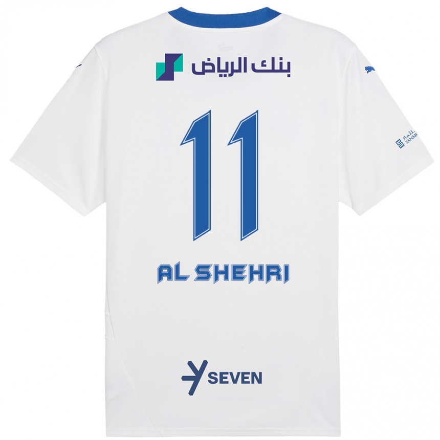 Kids Football Saleh Al-Shehri #11 White Blue Away Jersey 2024/25 T-Shirt Canada