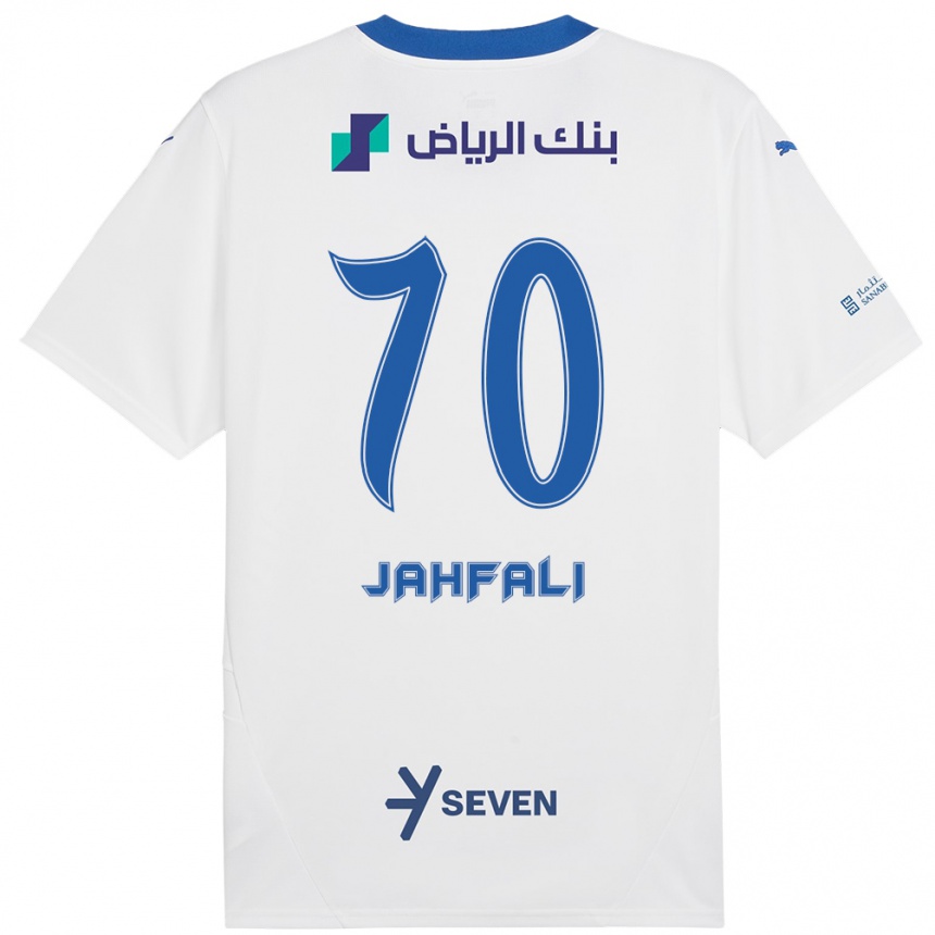 Kids Football Mohammed Jahfali #70 White Blue Away Jersey 2024/25 T-Shirt Canada