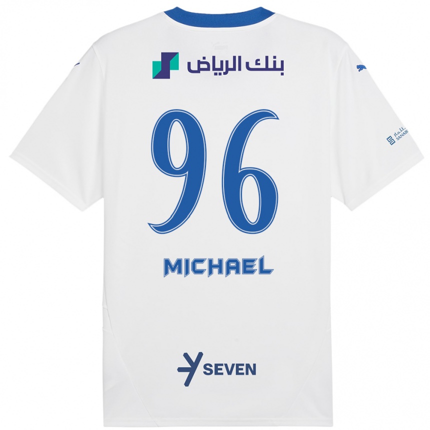 Kids Football Michael #96 White Blue Away Jersey 2024/25 T-Shirt Canada