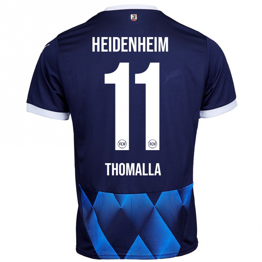 Enfant Football Maillot Denis Thomalla #11 Bleu Marine Foncé Tenues Extérieur 2024/25 Canada