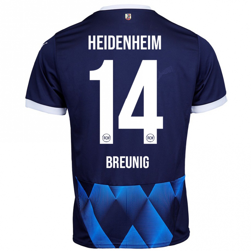 Enfant Football Maillot Maximilian Breunig #14 Bleu Marine Foncé Tenues Extérieur 2024/25 Canada