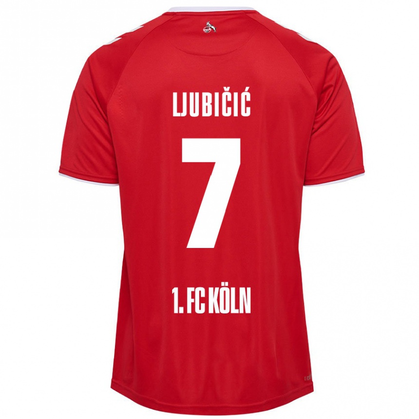 Kids Football Dejan Ljubicic #7 Red White Away Jersey 2024/25 T-Shirt Canada