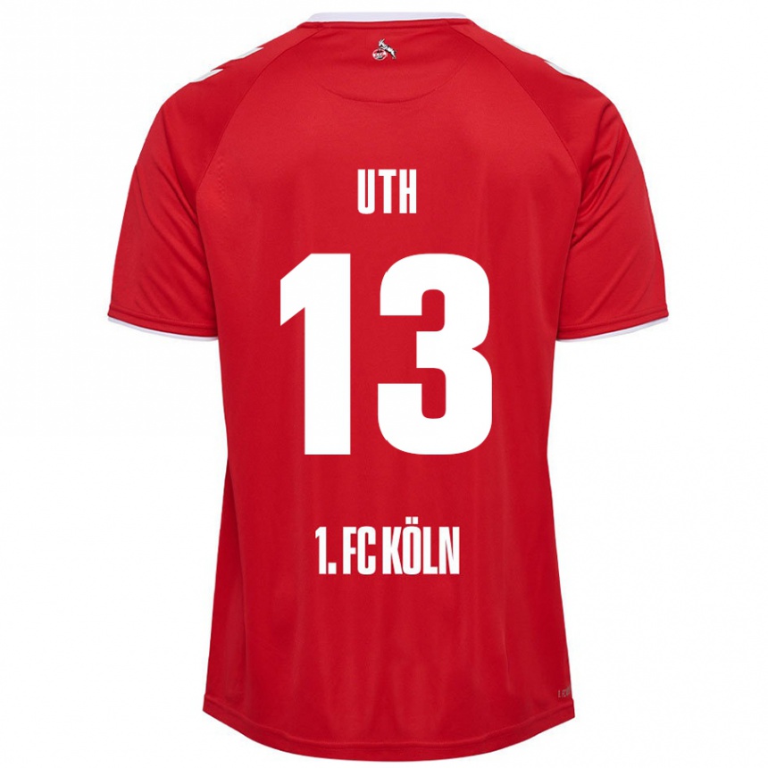 Kids Football Mark Uth #13 Red White Away Jersey 2024/25 T-Shirt Canada