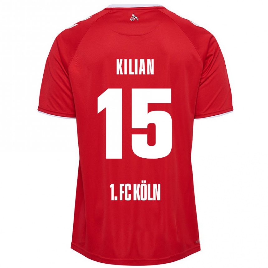 Kids Football Luca Kilian #15 Red White Away Jersey 2024/25 T-Shirt Canada