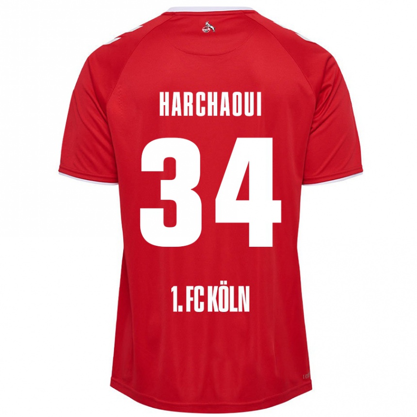 Kids Football Fayssal Harchaoui #34 Red White Away Jersey 2024/25 T-Shirt Canada