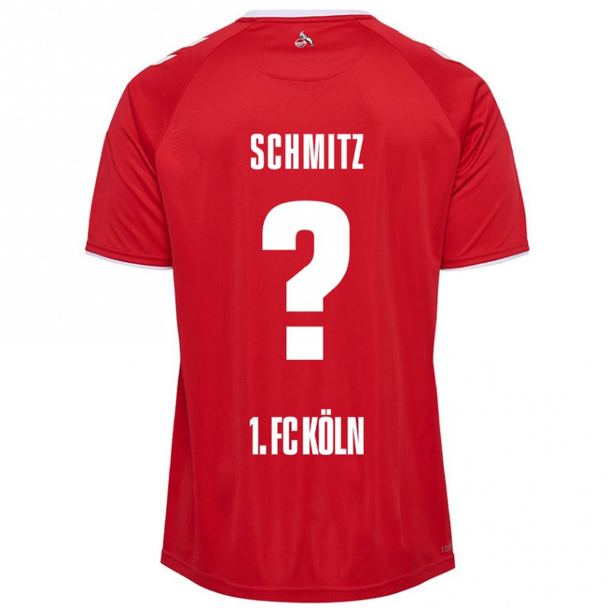 Kids Football Timo Schmitz #0 Red White Away Jersey 2024/25 T-Shirt Canada