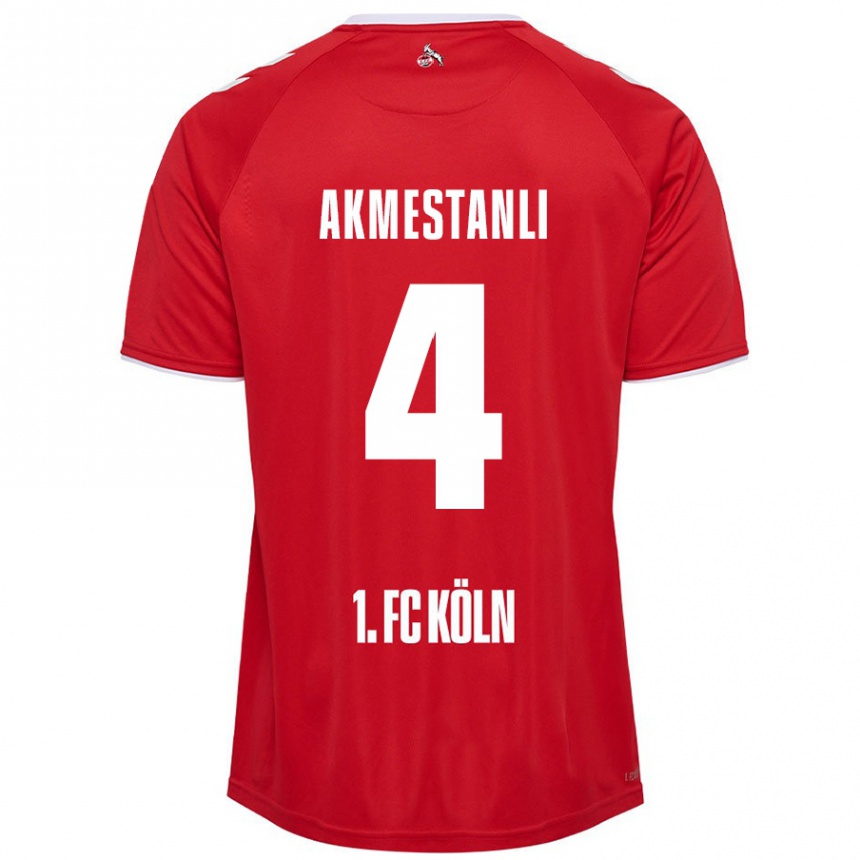 Kids Football Teoman Akmestanli #4 Red White Away Jersey 2024/25 T-Shirt Canada