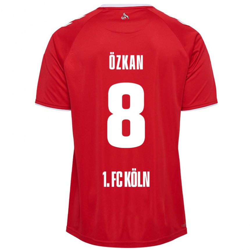 Kids Football Mikail Özkan #8 Red White Away Jersey 2024/25 T-Shirt Canada