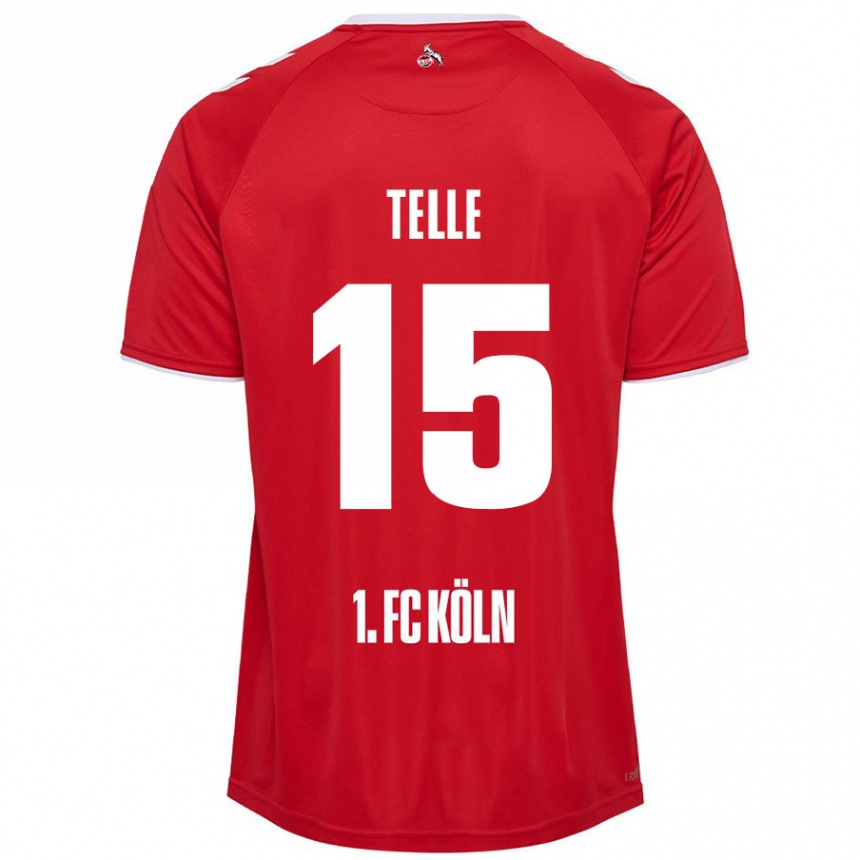 Kids Football Neo Telle #15 Red White Away Jersey 2024/25 T-Shirt Canada