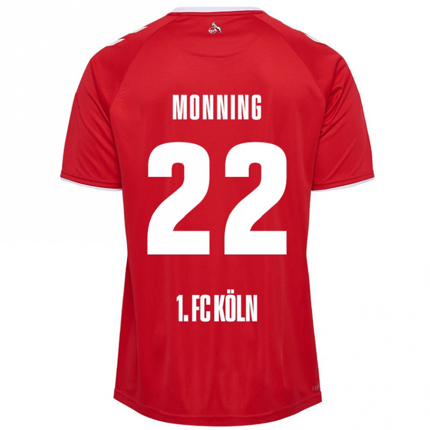 Kids Football Marlon Monning #22 Red White Away Jersey 2024/25 T-Shirt Canada