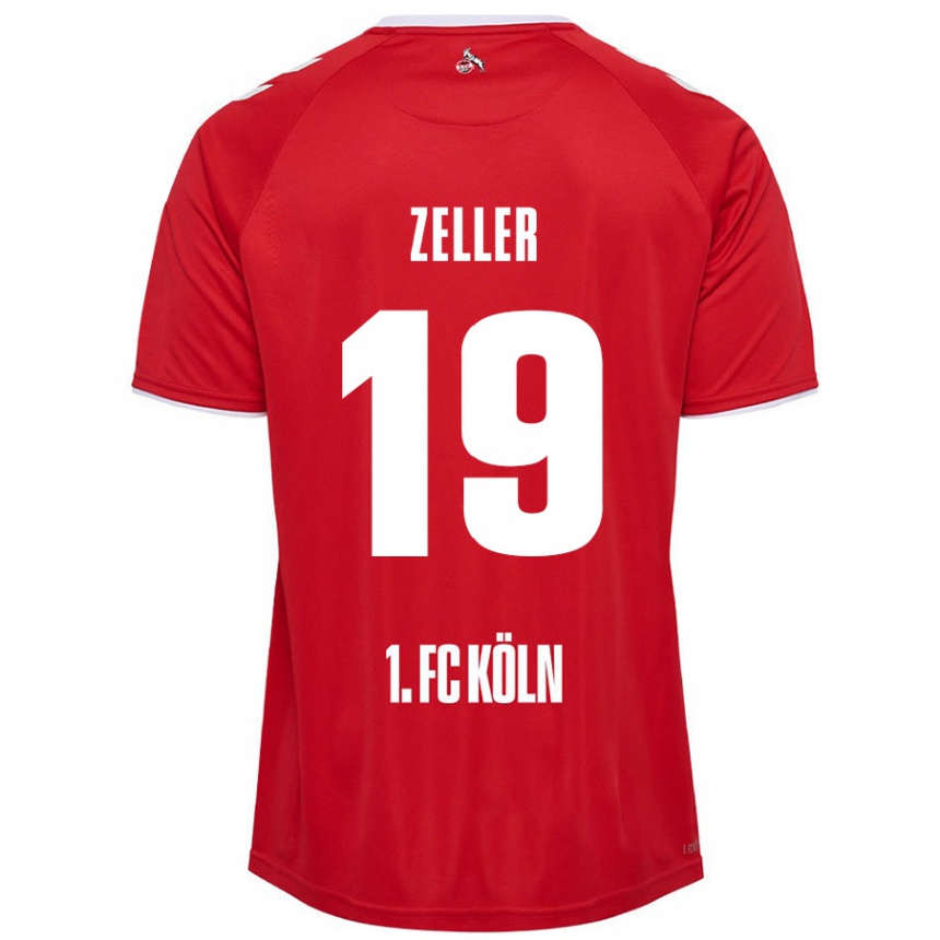 Kids Football Dóra Zeller #19 Red White Away Jersey 2024/25 T-Shirt Canada