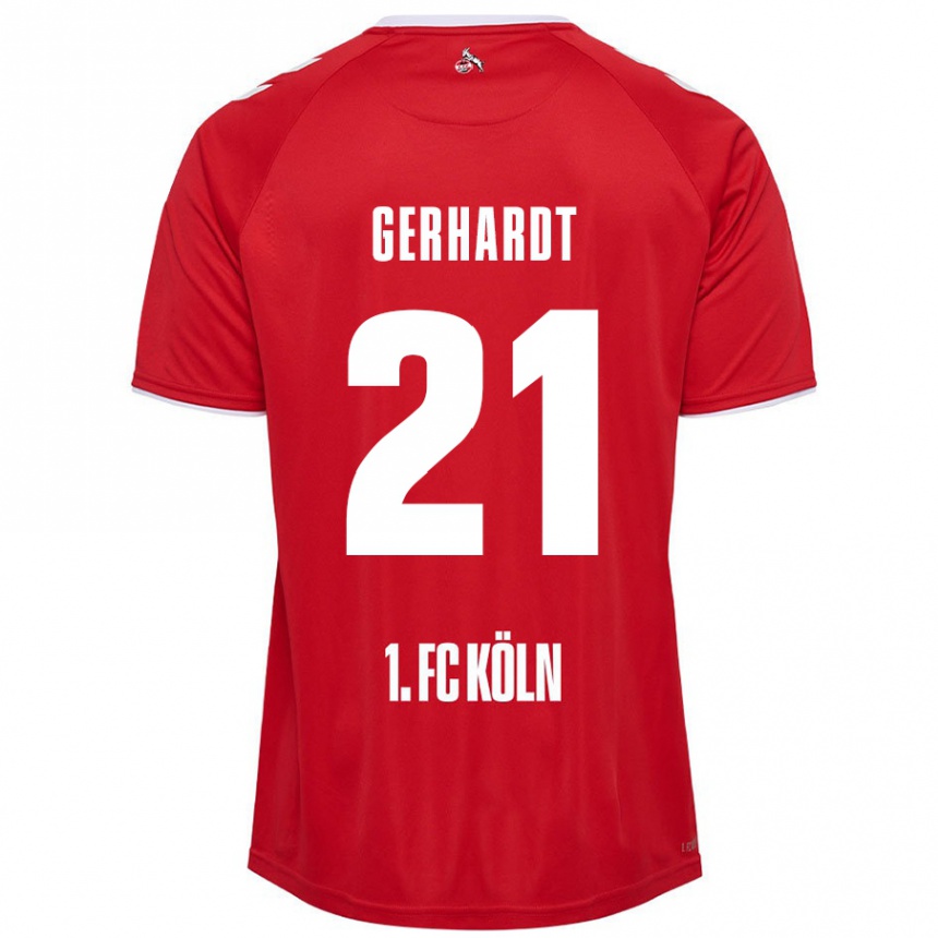 Kids Football Anna Gerhardt #21 Red White Away Jersey 2024/25 T-Shirt Canada