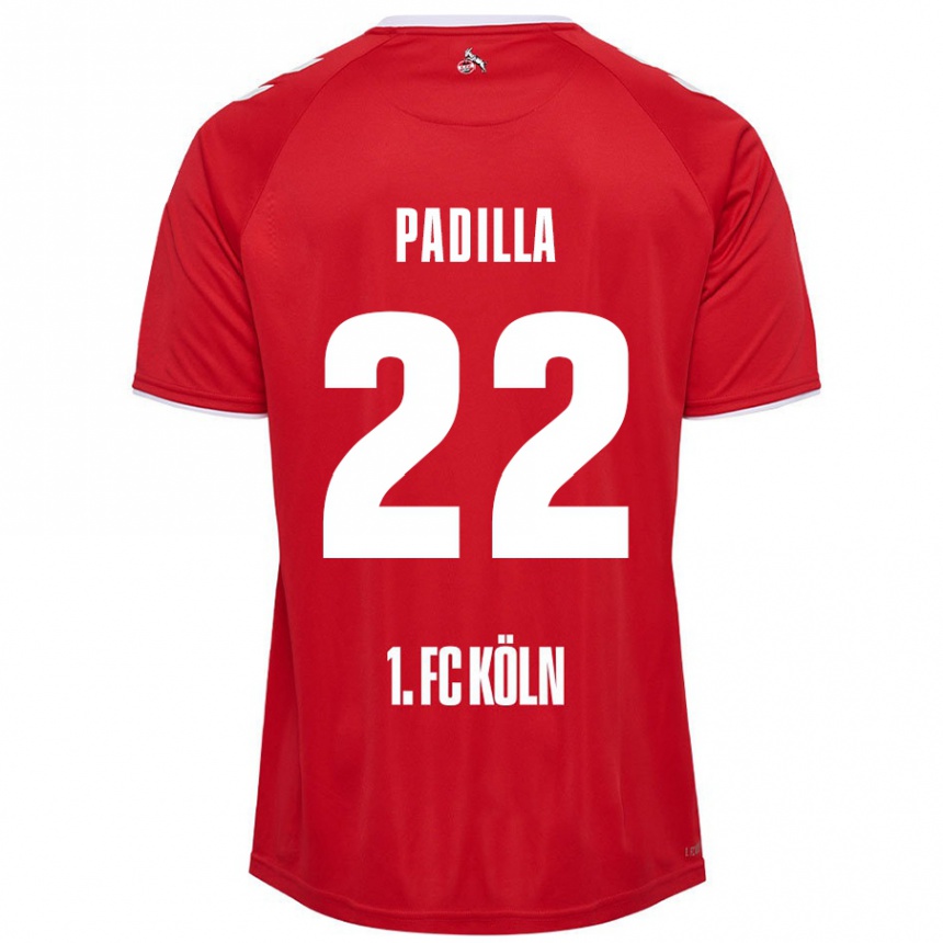 Kids Football Natalia Padilla #22 Red White Away Jersey 2024/25 T-Shirt Canada