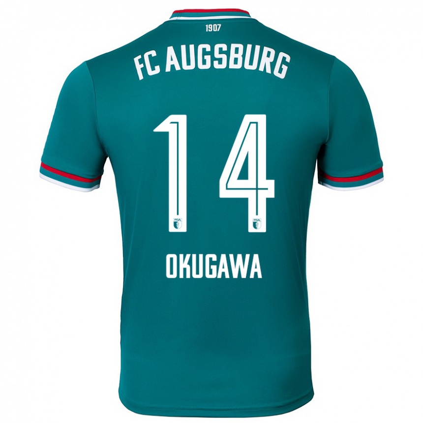 Kids Football Masaya Okugawa #14 Dark Green Away Jersey 2024/25 T-Shirt Canada