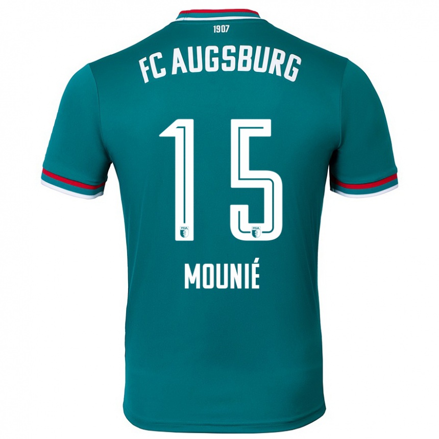 Kids Football Steve Mounié #15 Dark Green Away Jersey 2024/25 T-Shirt Canada