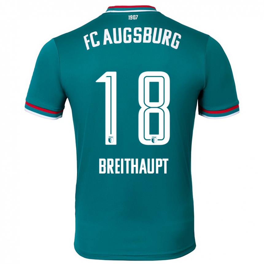 Kids Football Tim Breithaupt #18 Dark Green Away Jersey 2024/25 T-Shirt Canada