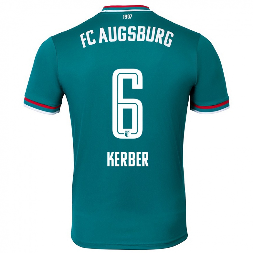 Kids Football Luca Kerber #6 Dark Green Away Jersey 2024/25 T-Shirt Canada