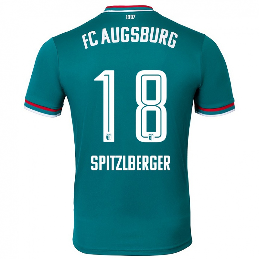 Kids Football Jordan Spitzlberger #18 Dark Green Away Jersey 2024/25 T-Shirt Canada