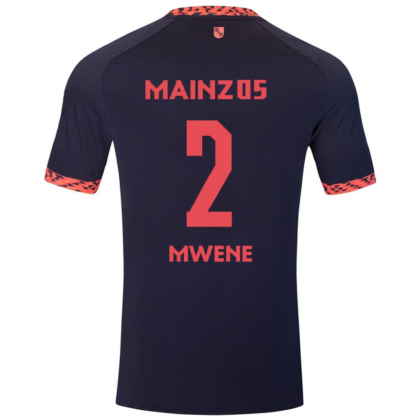 Enfant Football Maillot Phillipp Mwene #2 Bleu Corail Rouge Tenues Extérieur 2024/25 Canada