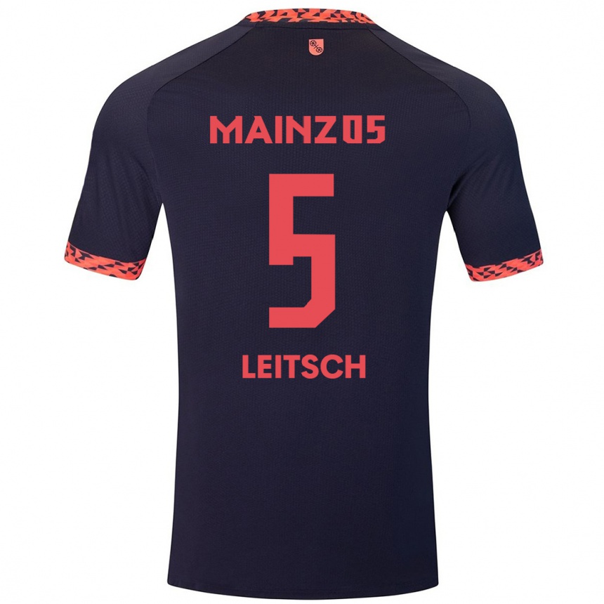 Enfant Football Maillot Maxim Leitsch #5 Bleu Corail Rouge Tenues Extérieur 2024/25 Canada