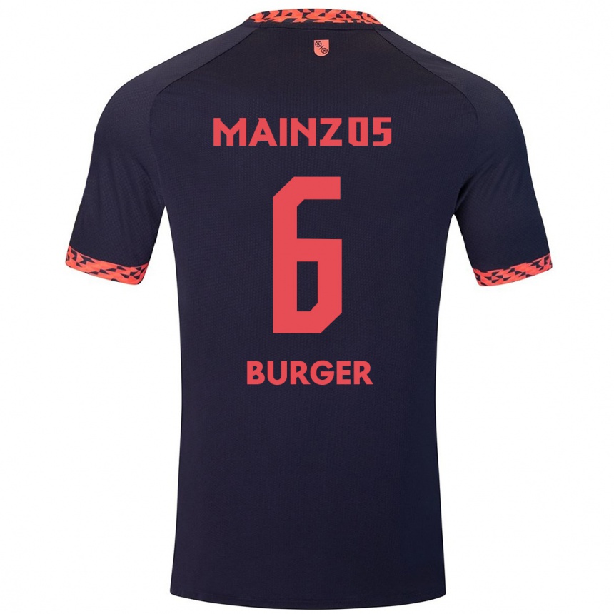 Enfant Football Maillot Korbinian Burger #6 Bleu Corail Rouge Tenues Extérieur 2024/25 Canada