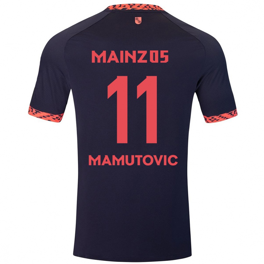 Enfant Football Maillot David Mamutovic #11 Bleu Corail Rouge Tenues Extérieur 2024/25 Canada