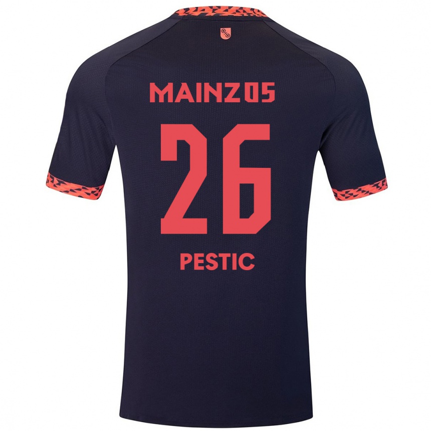 Enfant Football Maillot Dominik Pestic #26 Bleu Corail Rouge Tenues Extérieur 2024/25 Canada