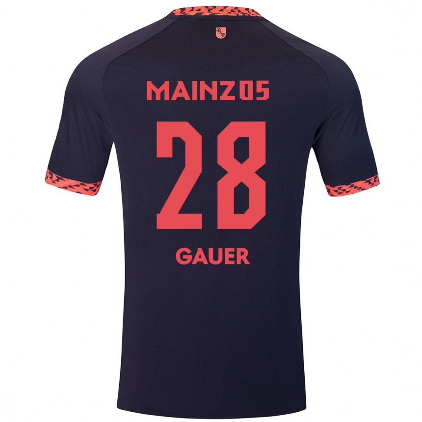 Enfant Football Maillot Luke Gauer #28 Bleu Corail Rouge Tenues Extérieur 2024/25 Canada