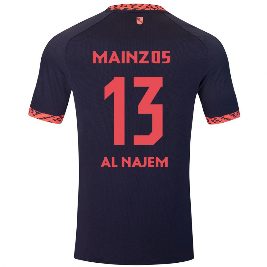 Enfant Football Maillot Salma Al Najem #13 Bleu Corail Rouge Tenues Extérieur 2024/25 Canada