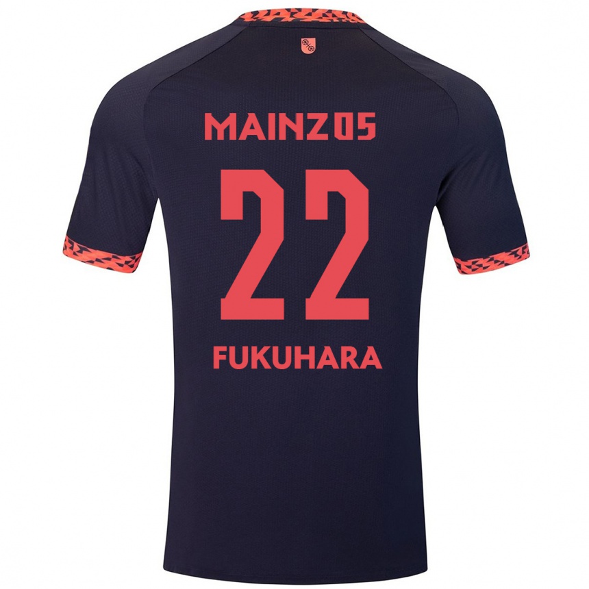 Enfant Football Maillot Yuuka Fukuhara #22 Bleu Corail Rouge Tenues Extérieur 2024/25 Canada