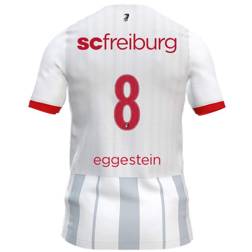 Kids Football Maximilian Eggestein #8 White Grey Away Jersey 2024/25 T-Shirt Canada